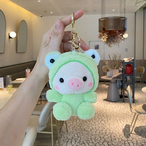 Porte-clés en peluche cochon mignon de dessin animé, pendentifs pour sacs à dos, bijoux, ornements créatifs en peluche, vente en gros - Product Image 5