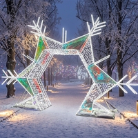 Arche géante lumineuse LED flocon de neige pour extérieur, Noël, Halloween, étanche IP65, en PVC, multicolore, pour mariages et aménagements paysagers