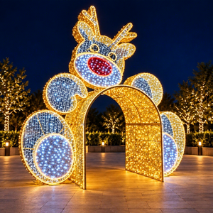 Arche lumineuse animale pour allées festives, expositions de fin d'année, places commerciales et décoration extérieure commerciale - Product Image 1