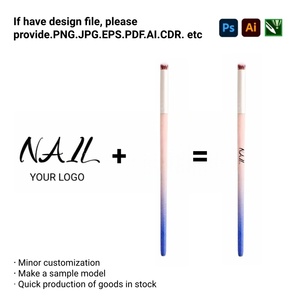 Ensemble de pinceaux à ongles en <span class=keywords><strong>bois</strong></span> avec logo personnalisé, outils de manucure et de beauté des ongles, pinceau pour nail art dégradé ombré - Product Image 6