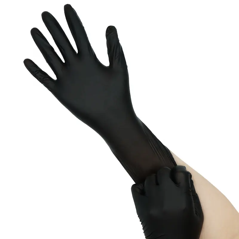 Guantes de PVC impermeables, guantes de tatuaje para teñir el cabello, antiquímicos, desechables, guantes de vinilo sin polvo negro para salón de belleza de uñas