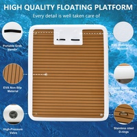 Meilleures ventes de ponton flottant en EVA imitation bois, plateforme de ponton flottant gonflable avec échelle amovible