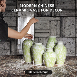 Nouveau vase de sol moderne et écologique, pot en céramique exquis pour fleurs, décorations douces et rangement d'ornements, 4-8 pouces - Product Image 2