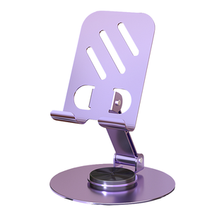 Support de téléphone en alliage d'aluminium avec base antidérapante, rotation à 360 degrés, support mobile pour utilisation sur bureau - Product Image 2