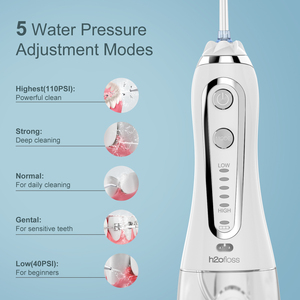 H2ofloss OEM, superventas, hilo <span class=keywords><strong>dental</strong></span> de agua portátil, limpiador de dientes inalámbrico, 300ML, 5 modos, impermeable, IPX7, <span class=keywords><strong>irrigador</strong></span> bucal - Product Image 6