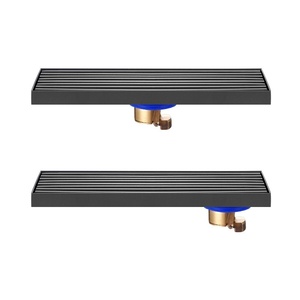 OEM Gun Gray Solid Invisible Floor Drain Brushed Stainless Steel for Odor Insect-Proof Side Row in Kitchen Bathroom Balcony - Product Image 1