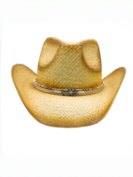 Chapeau de cowboy occidental de luxe en paille pour Burning Man, style bohème, avec plumes turquoise, personnalisable, pour femmes et hommes, vente en gros, MOQ 3