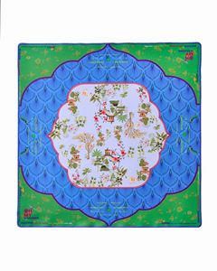 Tapis de Mahjong Luxe Tropical Turquoise, Motif Floral Singes de la Jungle et Tigres Blancs, 31,5 x 31,5 Pouces, Antidérapant, Écologique, Portable - Product Image 5