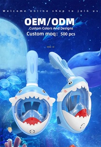 Nueva actualización Máscara de esnórquel para niños Máscara de esnórquel de cara completa de moda con visión amplia - Product Image 3