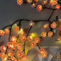 Nouvelle Lampe LED Guirlande IP65 pour l'Extérieur, Effet Fleur de Cerisier, Décoration d'Ambiance, Flexible, Contrôle à Distance/par Clé