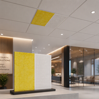 Panneau de plafond acoustique perforé en plaque de plâtre, absorbant le son, avec revêtement en papier, pour la décoration intérieure de restaurants et de musées