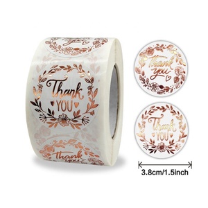 Tùy chỉnh CuộN Vòng <span class=keywords><strong>logo</strong></span> bao bì nhãn Cảm ơn bạn dán vàng dập Cảm ơn bạn dán cho doanh nghiệp nhỏ - Product Image 2