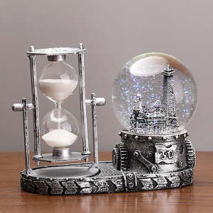 Eiffel Tower Crystal Ball With Hourglass 30 Minute <b>Timer</b> Desktop Ornament Gift For Birthday - Product Image 2