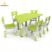 Ensemble de meubles pour enfants, bureau et chaise ergonomiques en plastique pour étudiants, table et chaise réglables en hauteur pour la maternelle et la préscolaire