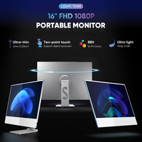 Écran portable mince et fin, unibody, à bords étroits, 16 pouces, FHD, tactile, mini écran LCD HD, prend en charge la personnalisation ODM OEM