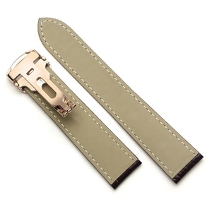 12 14 15 16 17.5 18 18.5 20 20.5 22 23 24 25 mm Bracelet de montre en cuir véritable souple pour montre Moissanite tank Solo <span class=keywords><strong>Santos</strong></span> - Product Image 5