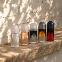 Flacon roll-on en verre de 50 ml pour déodorant avec diffuseur à bâtonnets, vente en gros, rechargeable, emballage de voyage, conteneur personnalisable, logo sur mesure, MOQ 10000 pièces