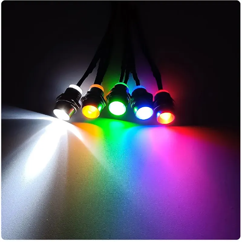 LED Indicator Light 3V 5V 6V 9V 12V 24V 36V 48V 110V 220V 5mm 8mm Panel Mount LEDs Bulb Emitting Diode Signal Lamp