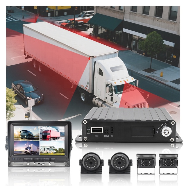 4 Channel 4G MDVR Car DVR Camera System Vehicle CCTV Truck Monitoring 7 Inch LCD Video Monitor Screen for Car