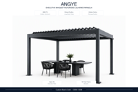 Angye - Toit rétractable motorisé en aluminium rectangulaire à lamelles pliantes LED électriques minimalistes - Décoration de jardin - 3x4
