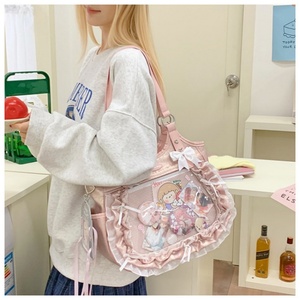 Bolso de Mensajero de Satén para Mujer, al por Mayor, a la Moda, Impermeable, con Cierre de Cremallera, Gran Capacidad, con Ventana Frontal de Malla - Product Image 2