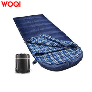 Saco de Dormir Woqi Envelope Azul de Algodón para 3 Estaciones, Transpirable para Adultos, con Bolsa de Compresión - Product Image 1