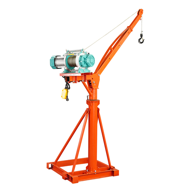 CMFO 360 Degree Rotating 500kg-1000kg Mini Lift Crane Construction Lifting Machine Motor 2.2m Max Height Outdoor Home Use Sale