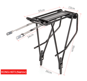 KONGH672/H673 Aluminium Alloy Fiets Achterdrager 27KG Fiets Fietsentasdrager Zwart Brede Smalle Versie voor Mountainbike en Racefietsen - Product Image 4