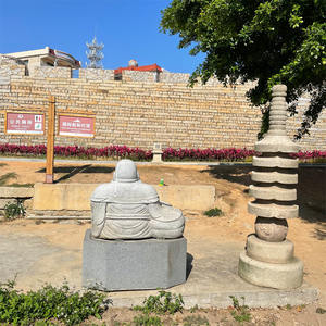 Vida Tamanho Jardim Grandes Estátuas De Pedra Escultura MI LE Buda Rindo Feliz Maitreya Escultura De Pedra - Product Image 3