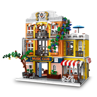 Vente Flash 2016 Mork Construction Toy Building Block City Music Club Set with Light Modern Buildings Theme