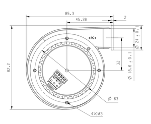 Ventilateur souffleur d'air <span class=keywords><strong>BiPAP</strong></span> 24V CC sans balais de petite taille de haute qualité 85,3*82,2*60,9 mm - Product Image 5