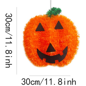 Ornement de citrouille d'Halloween Kun Jian 30x30cm, décoration suspendue en plastique orange et rouge pour l'aménagement des lieux de fête - Product Image 4