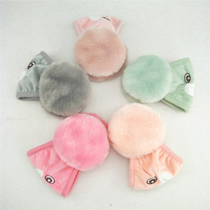 Nuova maschera invernale per bambini lavabile in velluto caldo peluche di spessore con cuffie per le orecchie gatto cartone animato per bambini bambini - Product Image 2