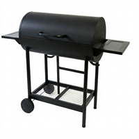 Barbecue moderne mobile en acier inoxydable avec tables latérales pliables et chariot, allumage piézoélectrique, pour 5 personnes et plus, idéal pour la maison, l'extérieur, le camping
