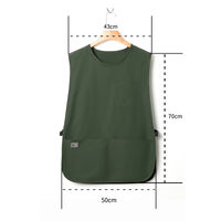 Tablier de travail sans manches style coréen, durable, respirant, imperméable, résistant à l'huile, lavable et réutilisable pour hommes, femmes et usage domestique