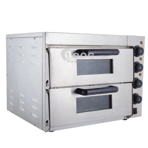 Forno Elettrico Commerciale per <span class=keywords><strong>Pizza</strong></span> in Acciaio Inox Multifunzionale con Termostato Regolabile Certificato CE 3000W 2 Ripiani Attrezzatura per Snack - Product Image 1