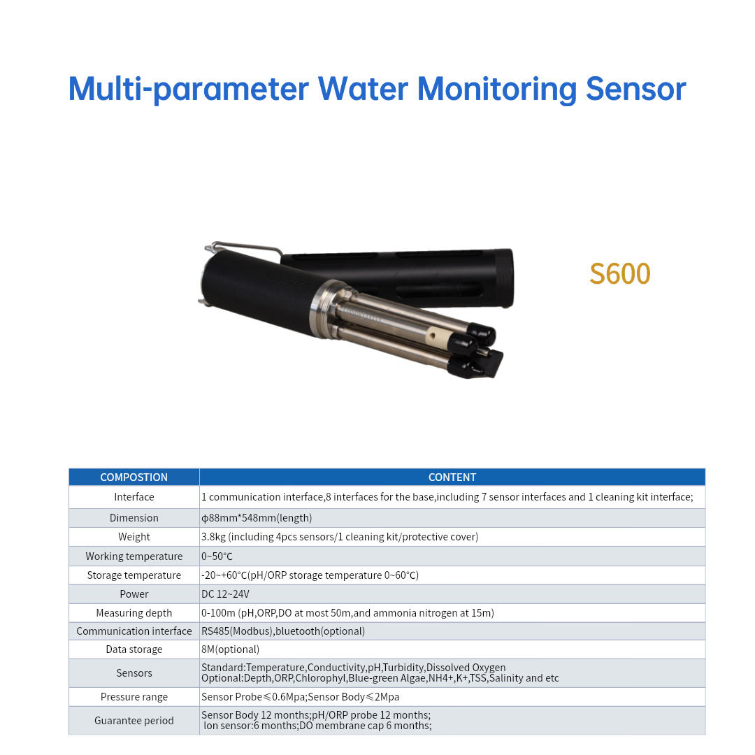 Capteur de surveillance de l'eau multiparamètre S600