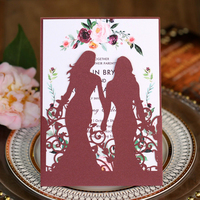 Tarjeta de invitación de boda para niñas homosexuales, tarjetas de invitación de corte láser y tarjetas de invitación de cumpleaños, guarda la fecha