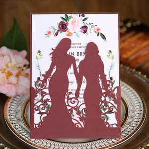 同性恋女孩婚礼请柬激光切割请柬和生日请柬保存日期 - Product Image 4