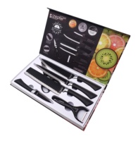 Ensemble de 7 couteaux de cuisine multicolores en résine antiadhésive