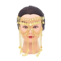 Jingyue 9 styles de luxe 18k plaqué or pièce de monnaie cloche gland masque cheveux accessoires pour femmes arabe indien vêtements chapeaux bijoux