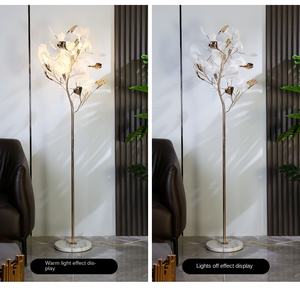 Ginkgo โคมไฟตั้งพื้นรูปใบไม้, โคมไฟตกแต่งห้องนอนไฟตกแต่งหรูหราโคมไฟกลางคืนโซฟาแนวตั้งเรียบง่าย - Product Image 2