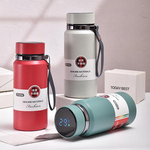 Tasse à café isotherme en acier inoxydable pour enfants, personnalisable avec logo, 20 et 40 oz, avec couvercles en bambou et pailles, modèle mince, rouge - Product Image 4