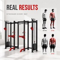 Machine multifonctionnelle en acier pour squats, Smith et Power Cage, rack d'entraînement de gym avec pile de poids 75KG*2 pour la maison et l'intérieur, pour les jambes, les épaules et le dos
