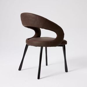 Sedia d'Accento Contemporanea Minimalista, Seduta Ergonomica Confortevole in PU con Gambe Eleganti per Sala da Pranzo Domestica - Product Image 6