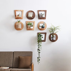 Support <span class=keywords><strong>pour</strong></span> plante <span class=keywords><strong>d</strong></span>'<span class=keywords><strong>intérieur</strong></span> Cintre <span class=keywords><strong>pour</strong></span> plante en bois <span class=keywords><strong>Étagère</strong></span> flottante <span class=keywords><strong>Étagère</strong></span> murale rustique - Product Image 6