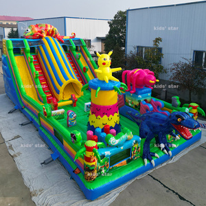 Château gonflable commercial écologique en PVC pour enfants, toboggan géant extérieur, capacité <span class=keywords><strong>30</strong></span> enfants, 12mx6mx6m, pour divertissement - Product Image 4
