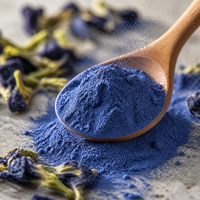 Poudre d'extrait de fleur de pois papillon matcha bleu, ingrédient alimentaire naturel, antioxydant, usage adulte, végétalien