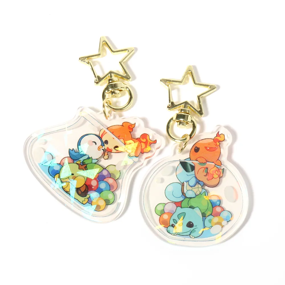 VOGRACE High Quality products wholesale custom glitter keychain custom acrylic promotion gift charms for promotional gifts