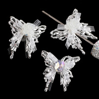 Perles papillon en alliage électroplaqué robustes, perles de zircon, perles en forme de D, perles diamantées, perles à trou droit pour la fabrication de chaînes de téléphone et de porte-clés DIY